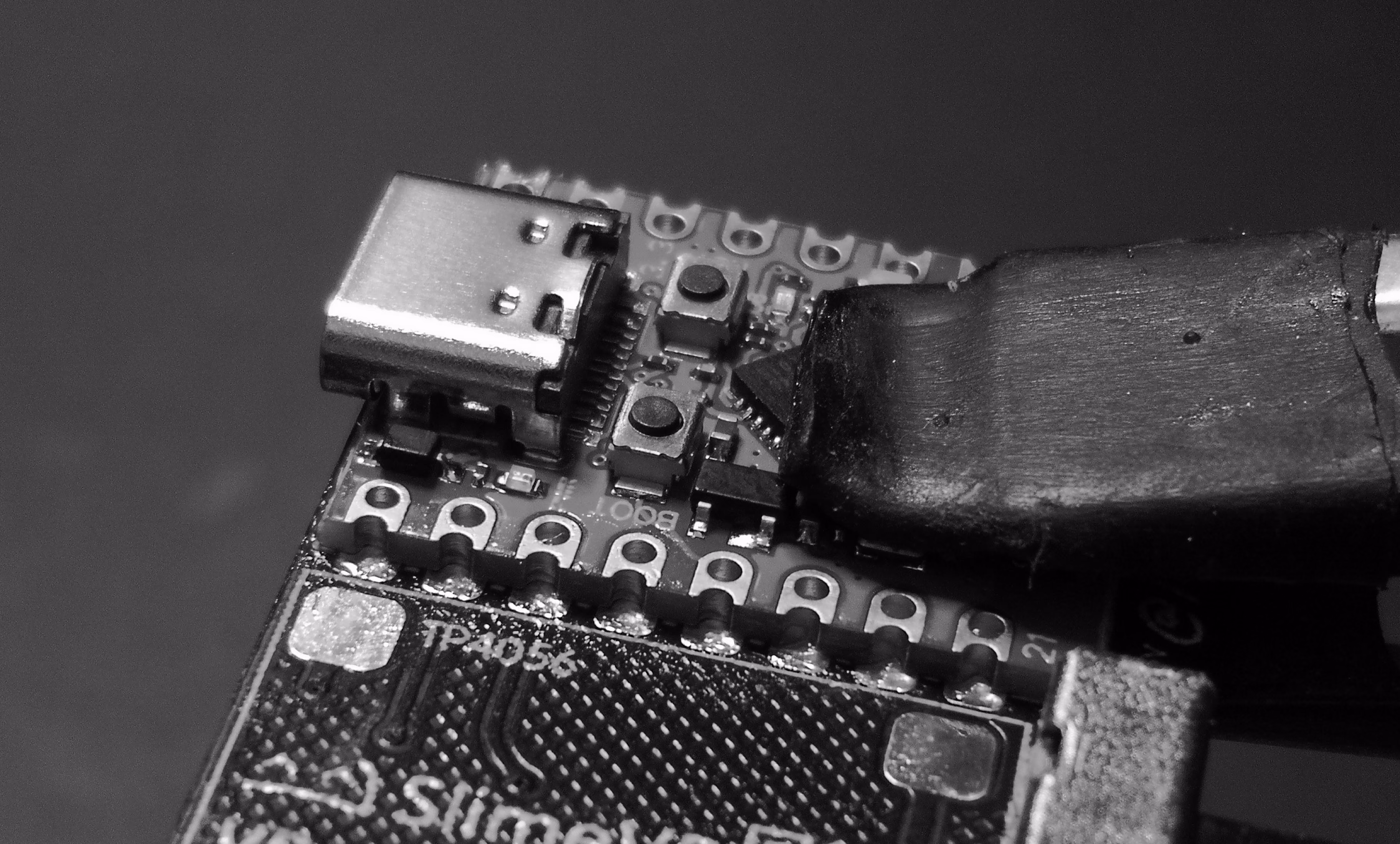 Clamp C3 Supermini in place lined up with PCB footprint